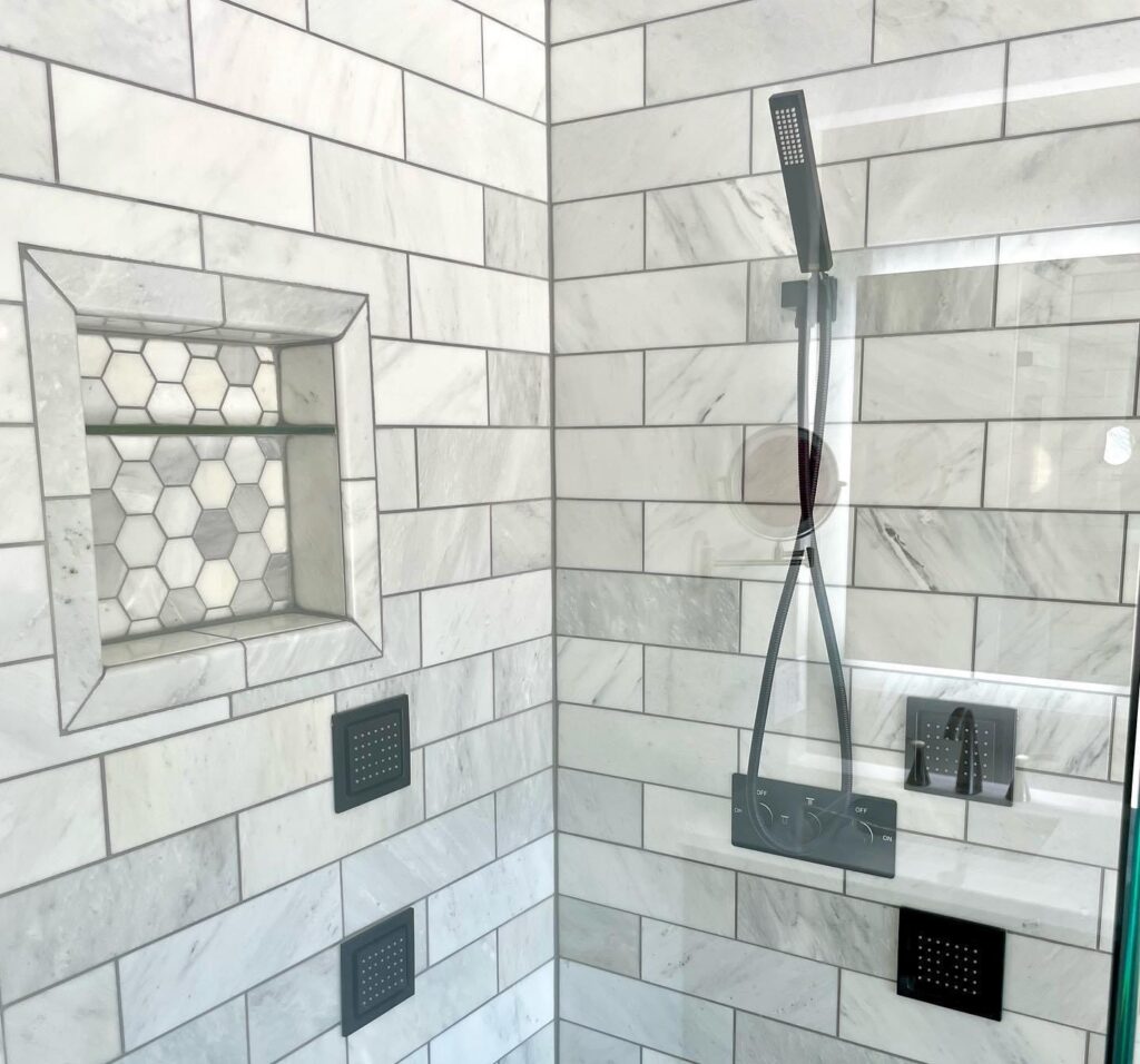 bathroom remodel
custom shower
tile